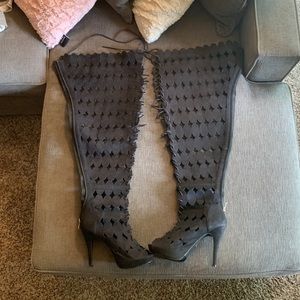 🖤Black Wide Calf Thigh High Boots🖤